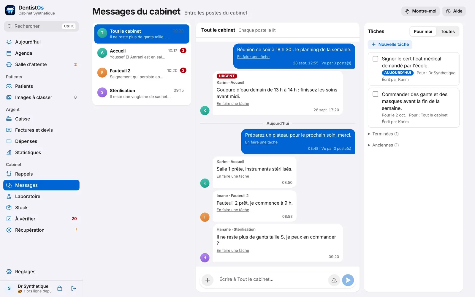 La messagerie du cabinet